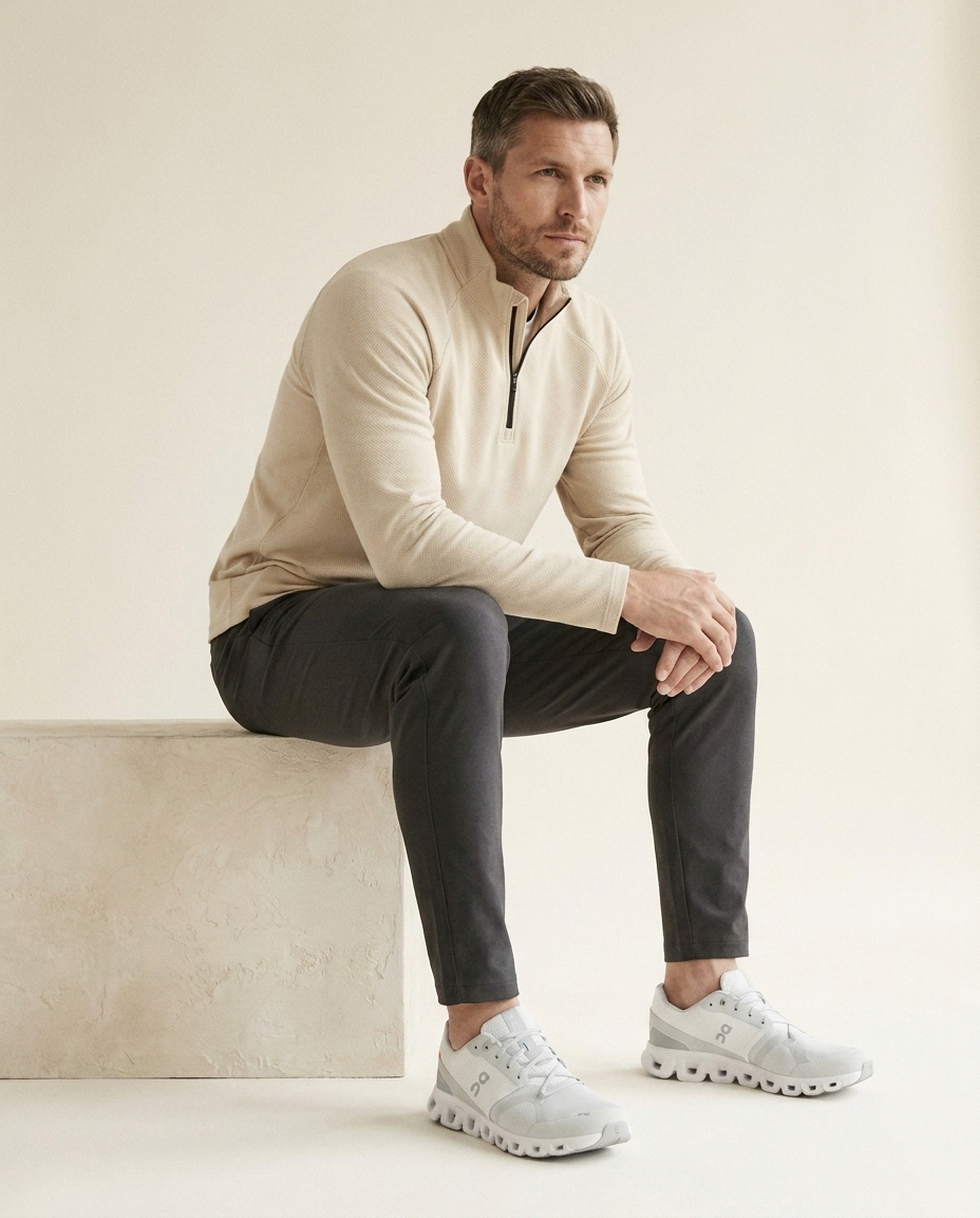 Модель в джемпере Quarter-Zip Grid